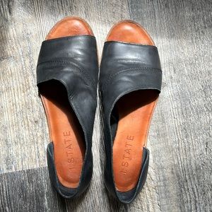 Black cutout sandals